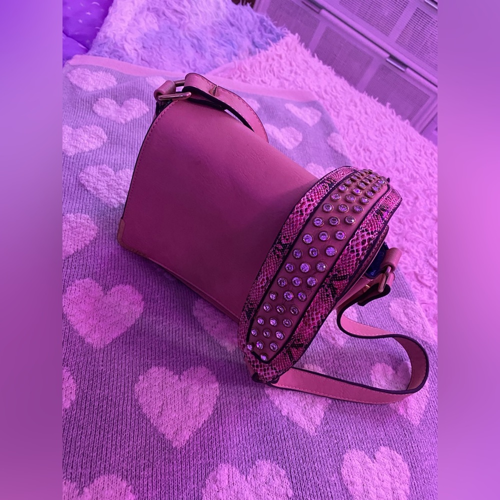 Pink bling crossbody purse.